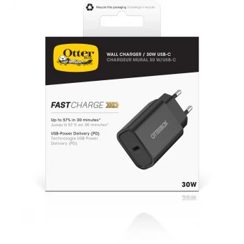 OTTERBOX sieninis greitasis įkroviklis 30W juodas USB Power Delivery 3.0 USB-C