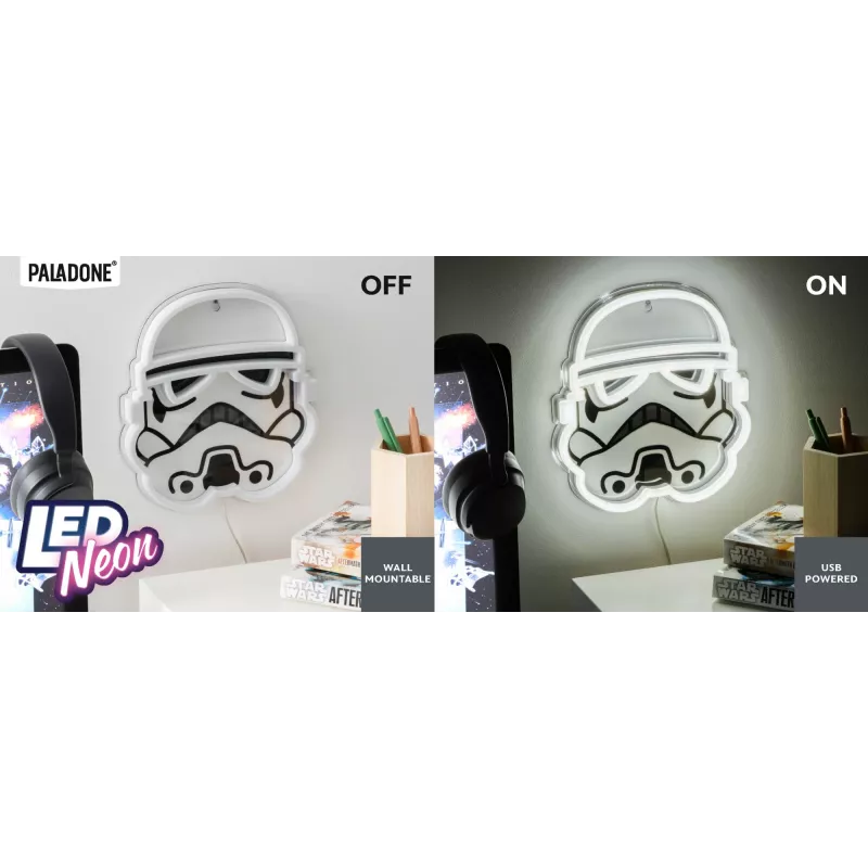 LED neoninė sieninė šviesa Paladone Stormtrooper PP14595SWVN, dekoratyvinis „Žvaigždžių karų“ apšvietimas