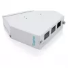 DIN bėgio skaidulinės optikos sujungimo skirstytuvas DIGITUS DN-96893 — kampuotas, 6 SC DX / LC Quad, aliuminis, pilkas