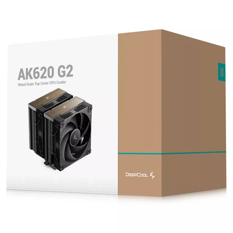 Oro aušintuvas DeepCool AK620 G2, 120 mm ventiliatorius, suderinamas su LGA1700/1200/115x ir AM4/AM5, juodas, 144×127×159 mm
