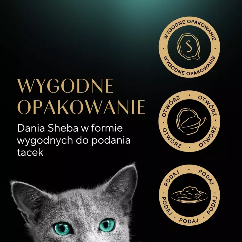 Šlapias kačių maistas Sheba padėkle Padažas Paukštiena (vištiena, kalakutiena) 32 x 85 g padėklas