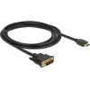 DeLOCK vaizdo kabelis Single Link HDMI / DVI – DVI-D (kištukas) į HDMI (kištukas) – 2 m – triguba izoliacija – juodas – varžteliai