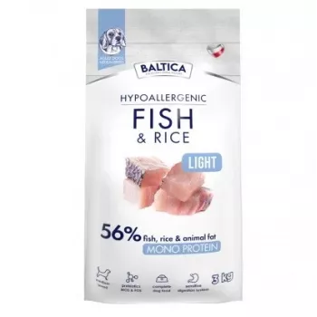 BALTICA Nutraceutic Hypoalerginis Light M Žuvis su ryžiais - sausi šunų ėdalai - 3kg