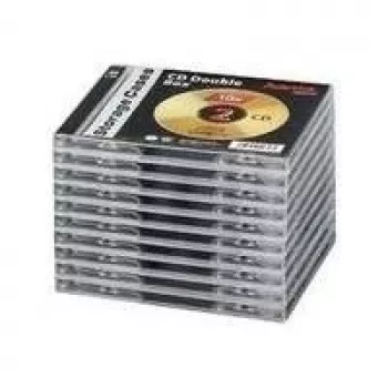 Hama CD Double Jewel Case Standard, pakuotė 10 vnt., 2 diskai, skaidrus