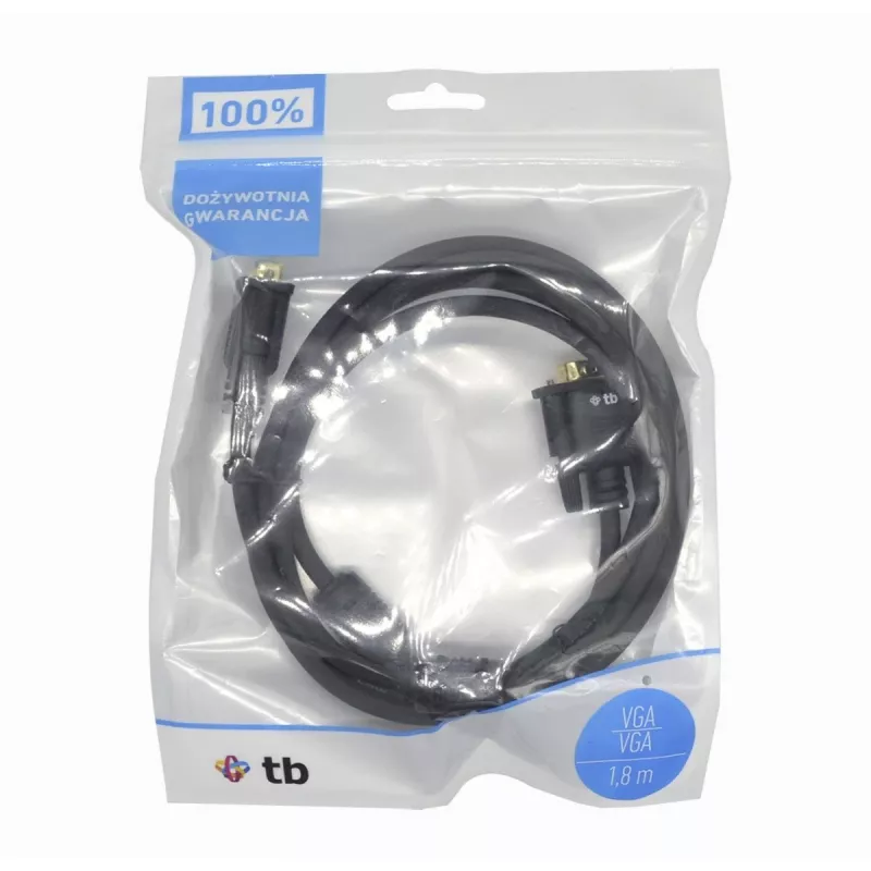 TB VGA laidas 15M-15M 1,8 m juodas-auksinis (AKTBXVGAMMG180B)