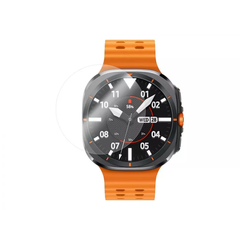 Grūdinto stiklo apsauginis stikliukas FIXED, skirtas Samsung Galaxy Watch Ultra — skaidrus, 2 vnt.