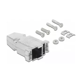 DeLOCK 66625 Metalinis kabelio gaubtas D-Sub9 sidabrinis 30,8 mm plotis 7,5 mm aukštis