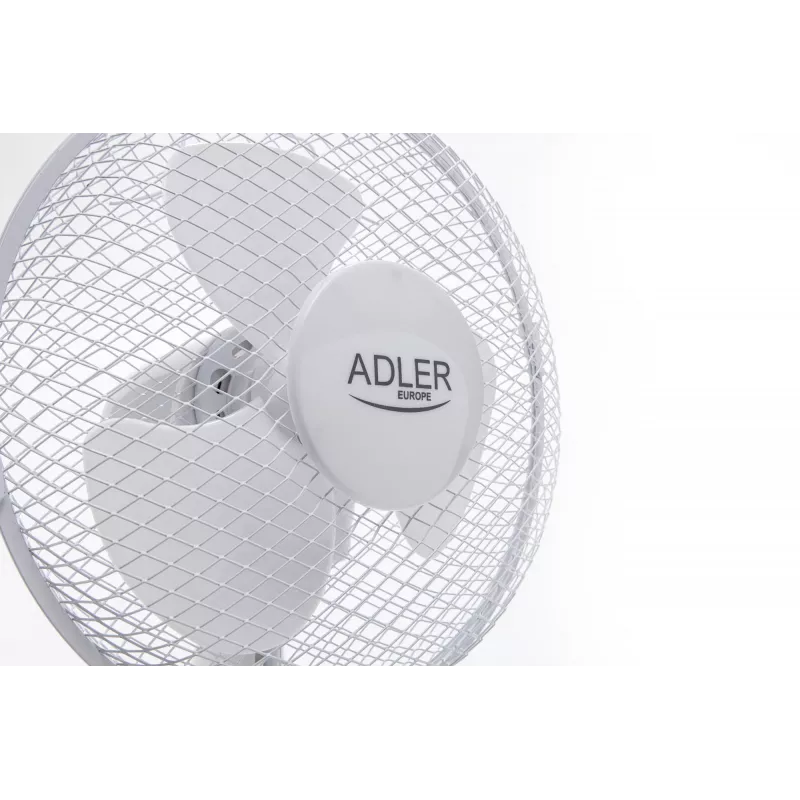 Adler AD 7302 stalinis ventiliatorius, baltas, 23 cm, 2 greičiai, svyravimas, 60 W