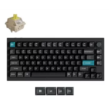 Mechaninė klaviatūra Keychron Q1 Ultra 8K — 75% forma, USB + RF belaidis + Bluetooth, RGB LED, juoda
