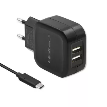 Qoltec 50188 universalus įkroviklis nešiojamam kompiuteriui, išmaniajam telefonui, išmaniajam laikrodžiui, planšetei, telefonui, universalus Juodas AC, DC vidaus