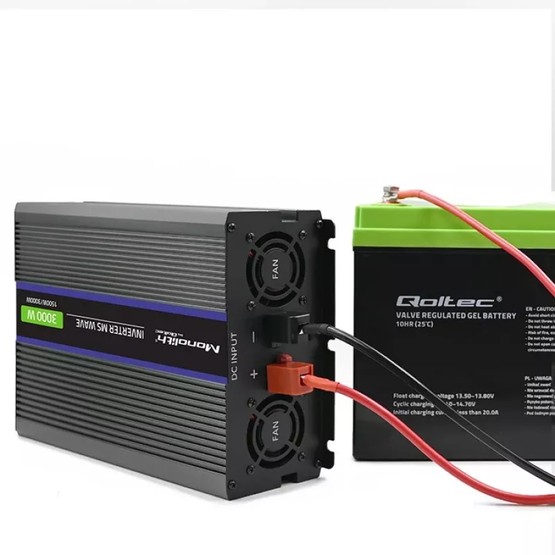 QOLTEC Monolith 3000 MS Wave keitiklis, 12V→230V, 1500/3000W, su USB