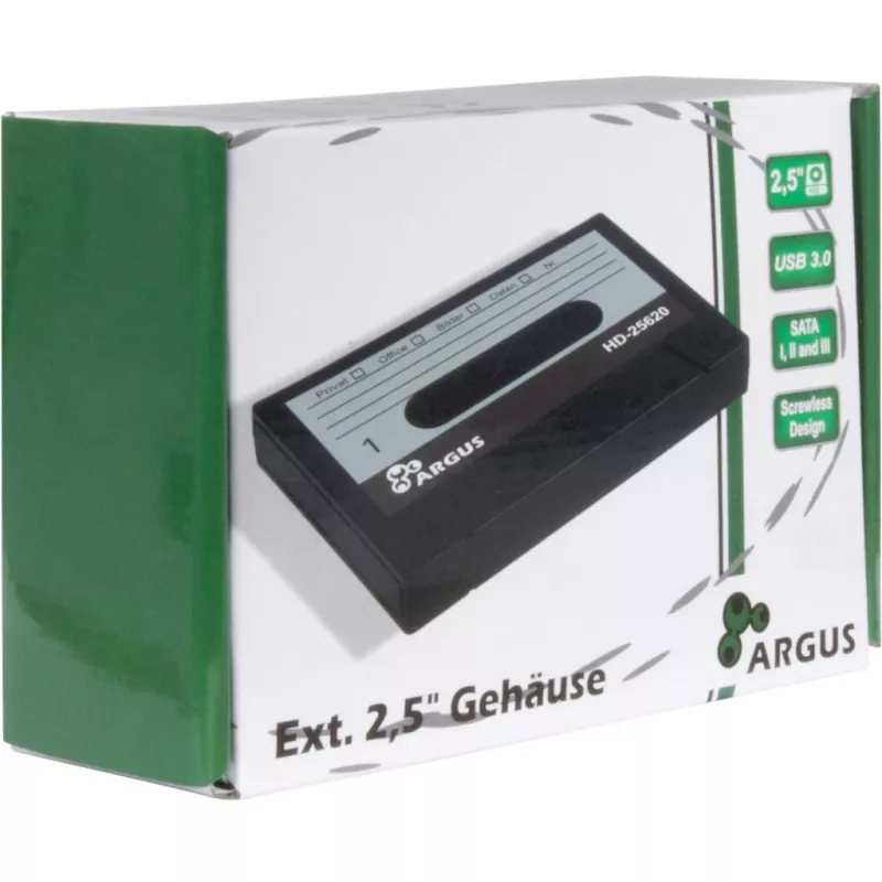 Išorinis HDD dėklas Inter-Tech HD-25620 Juoda Balta 2.5 colio