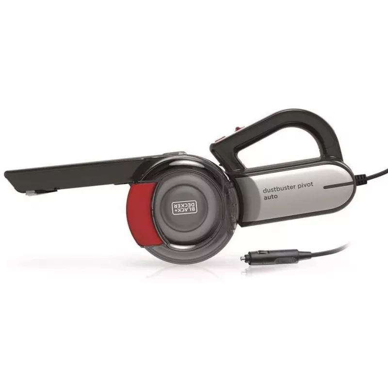 Nešiojamas dulkių siurblys Black & Decker PV1200AV – sausas baldų valymas, 12 V, 0,44 l, 12,5 W, 5 m laidas, pilkas/raudonas