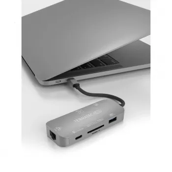 USB šakotuvas Terratec Connect C8 USB 2.0 Type-C pilka