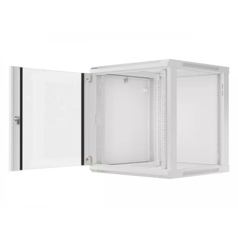 Lanberg montuojamas ant sienos 19 inch 12U 600x600 mm pilkas stovo spintas (stiklinės durys)