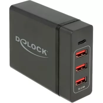 DeLOCK USB sieninis įkroviklis 63974 Universal Black AC Indoor 60 W