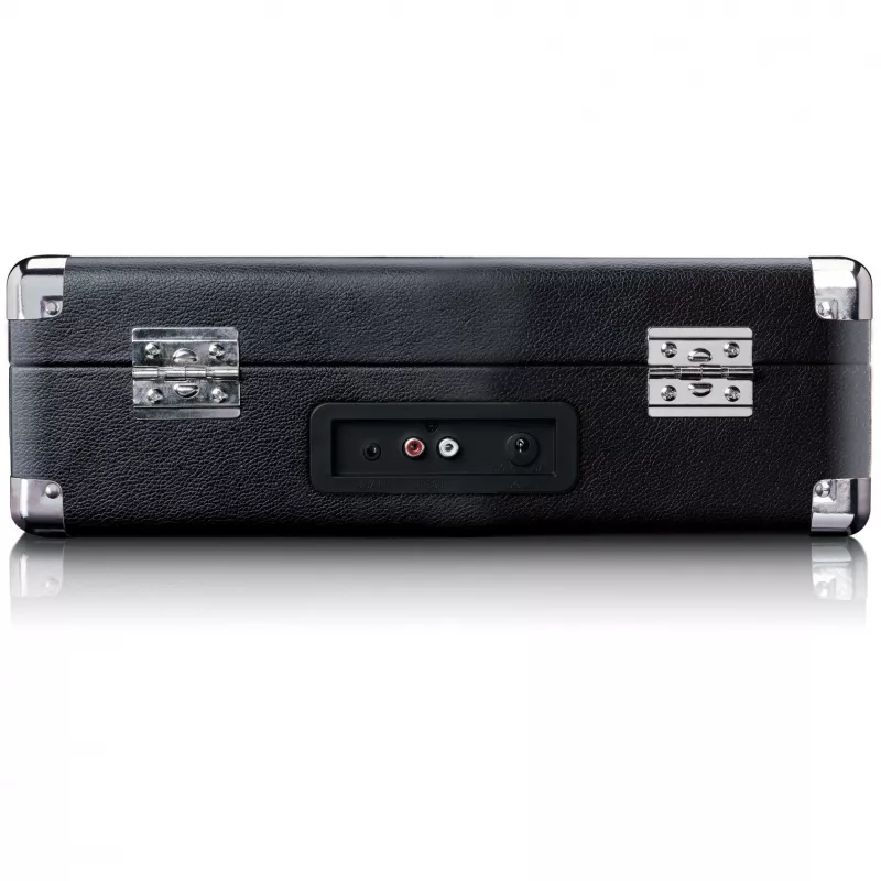 Lenco TT-115 juodas patefonas su diržine pavara, Bluetooth, USB-A, 3,5 mm ausinių lizdas, 4 W RMS, 33/45/78 aps./min.