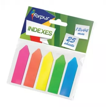 Skiriamieji indeksai Paper-index Forpus, 12x44mm, Asorti, Plastikiniai, rodyklės (5x25) 0718-105