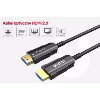 HDMI kabelis UNITEK C11072BK-10M 10m 18 Gbit/s juodas