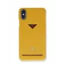 Galinis dėklas telefonui VixFox, skirtas iPhone X/XS, garstyčių geltona, su kortelių kišene
