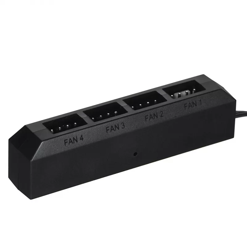Ventiliatorių šakotuvas DeepCool FH-04 — 20 kontaktų ATX į 4× 3 kontaktų Molex, 0,55 m laidas, juodas