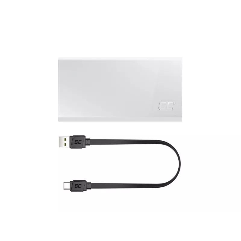 Green Cell PowerPlay20s 20000mAh 22.5W balta nešiojama baterija 3x USB-C PD QC 3.0