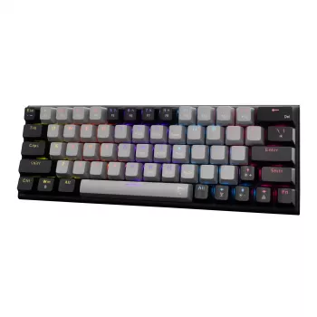 Mechaninė žaidimų klaviatūra White Shark WAKIZASHI-2 US išdėstymas pilkai juoda su raudonais jungikliais