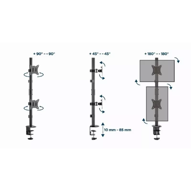 Gembird MA-D2-02 monitorinis laikiklis stalui, iki 9 kg