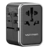Vention FJFB0 kelioninis maitinimo adapteris 65W – 2× USB-C PD/PPS, 2× USB-A (QC/BC), HDMI išvestis, aliuminis/juodas
