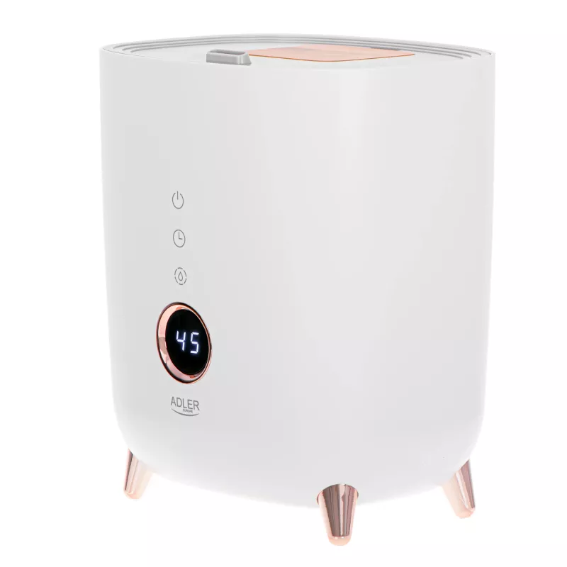 Ultragarsinis drėkintuvas Adler AD 7972 – 4 l bakas, 300 ml/h, iki 35 m², 23 W, baltas