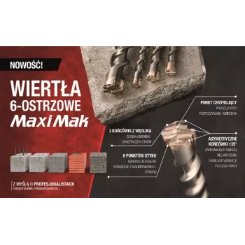 Makita SDS MAX grąžtas 24x200x340mm 6-pjovimo