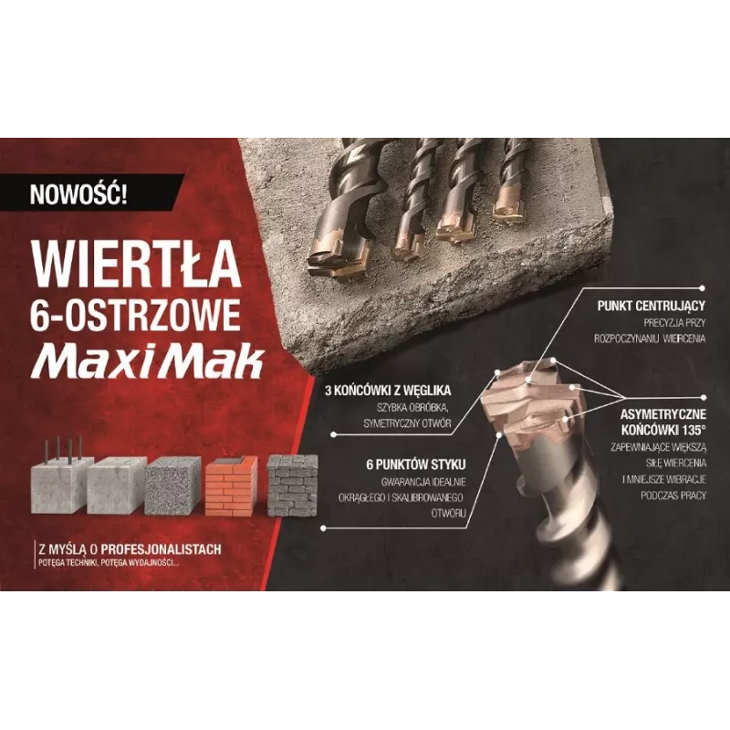 Makita SDS MAX grąžtas 24x200x340mm 6-pjovimo
