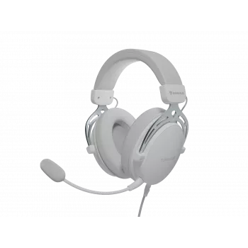 Laidinės ausinės Genesis Toron 531 White su mikrofonu, lengvos, ant ausų