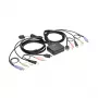 Eaton Tripp Lite serijos 2 prievadų USB/HD kabelinis KVM jungiklis su garsu/vaizdu, kabeliais ir USB periferinių įrenginių bendrinimu - KVM-/garso-/USB jungiklis - 2 x KVM/garso/USB - 1 vietinis vartotojas - darbalaukis