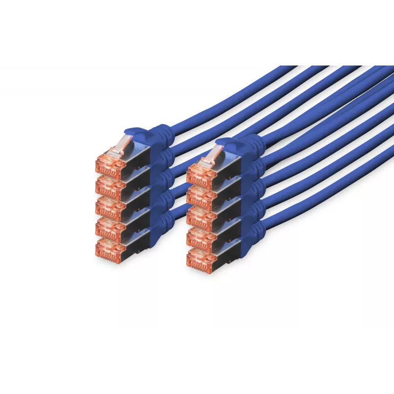 Tinklo kabelis Digitus CAT 6 S/FTP RJ-45 0,25 m mėlynas