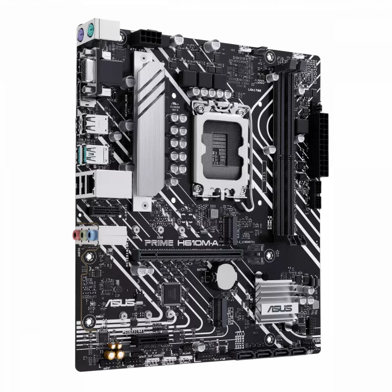 ASUS PRIME H610M-A R2.0 pagrindinė plokštė, LGA1700, Intel, M.2, SATA, micro-ATX