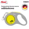 Ištraukiamasis pavadėlis Flexi New NEON 5 m – juostinis pavadėlis mažiems šunims iki 15 kg, juodai geltonas