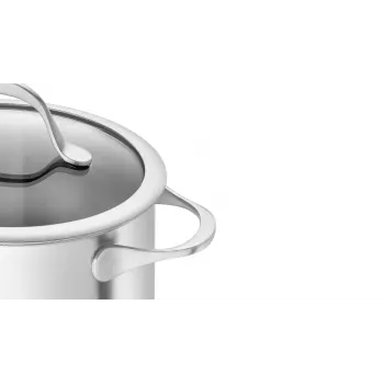 ZWILLING Essence 5 dalių nerūdijančio plieno puodų rinkinys su stikliniais dangčiais