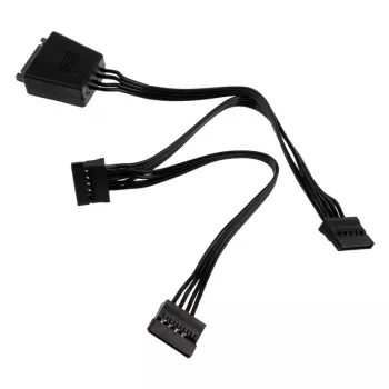 Silverstone CP06-L, Y-Kabel für SATA Stromanschlüsse, 1 auf 3 - schwarz