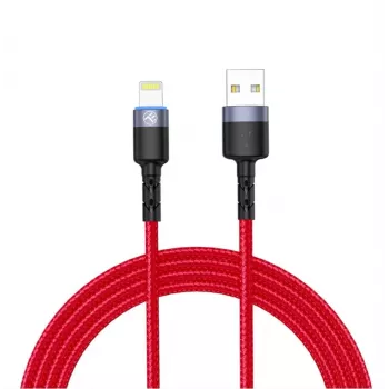 USB į Lightning duomenų kabelis Tellur, 3A, 1,2 m, LED indikatorius, raudonas
