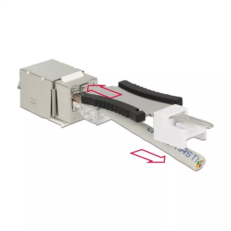 Keystone modulis DELOCK 86404 RJ-45 sidabrinis, 38,5×22,3×17,3 mm