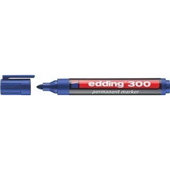 Permanentinis žymeklis Edding 300 mėlynas, 1,5 mm antgalis, 10 vnt. pakuotė