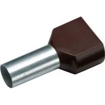 Cimco 187708 Dviguba galinė įvorė 1,5 mm², dalinai izoliuota, juoda, 100 vnt.