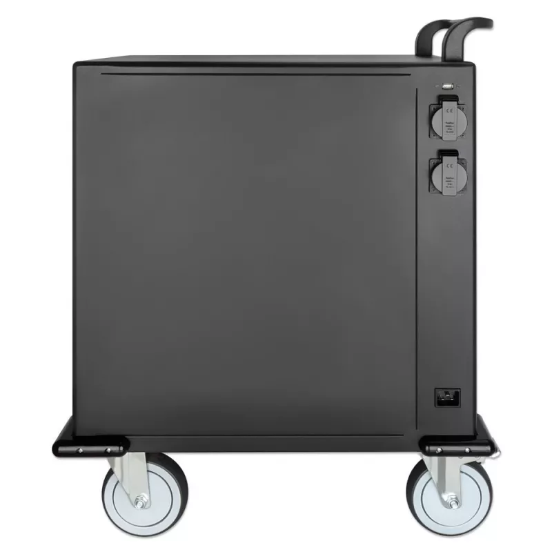 Manhattan 32 lizdų įkrovimo vežimėlis iPad iki 13 inch, MacBook Air iki 13 inch ir Chromebook iki 14 inch per USB-C, taip pat kiti planšetiniai / išmanieji telefonai (su įrenginio į USB-C laidu), lizdai 330x22x235 mm, įrenginių įkrovimo laidai neįtraukti (rekomenduoj