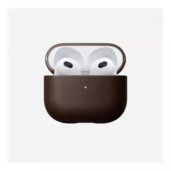 Odinis AirPods dėklas Nomad V3 Rustic Brown – apsauginis odinis dangtelis AirPods įkrovimo dėklui