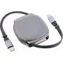 USB-C laidas InLine 35850, 100 W galios tiekimas, 0,80 m, juodas/pilkas
