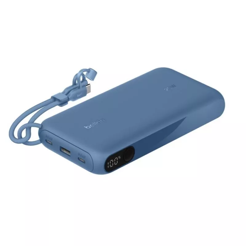 Powerbank Belkin BPB028hqBL 20000 mAh, 2× USB‑C, 1× USB‑A, mėlyna