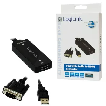Vaizdo kabelio adapteris LogiLink CV0060 juodas