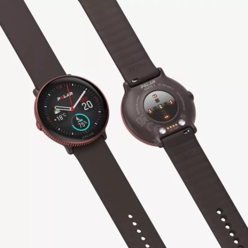 Polar Ignite 3 Titanium Brown Leather M/L – išmanusis laikrodis su titano apdaila ir odiniu dirželiu