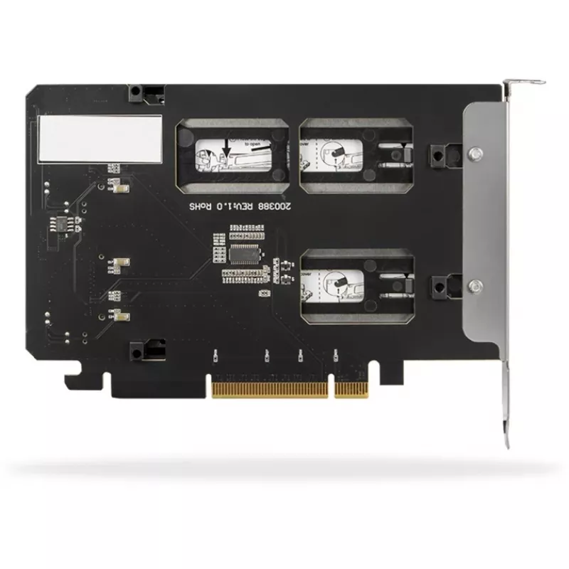 Mobilus diskų krepšys RAIDSONIC ToughArmor MB842MP-B — 2 išimami lizdai M.2 NVMe, PCIe 4.0 x16